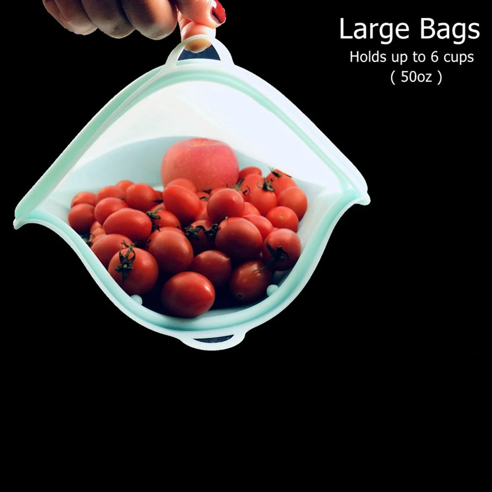 Silicone Reusable Food Bag Leakproof Reusable