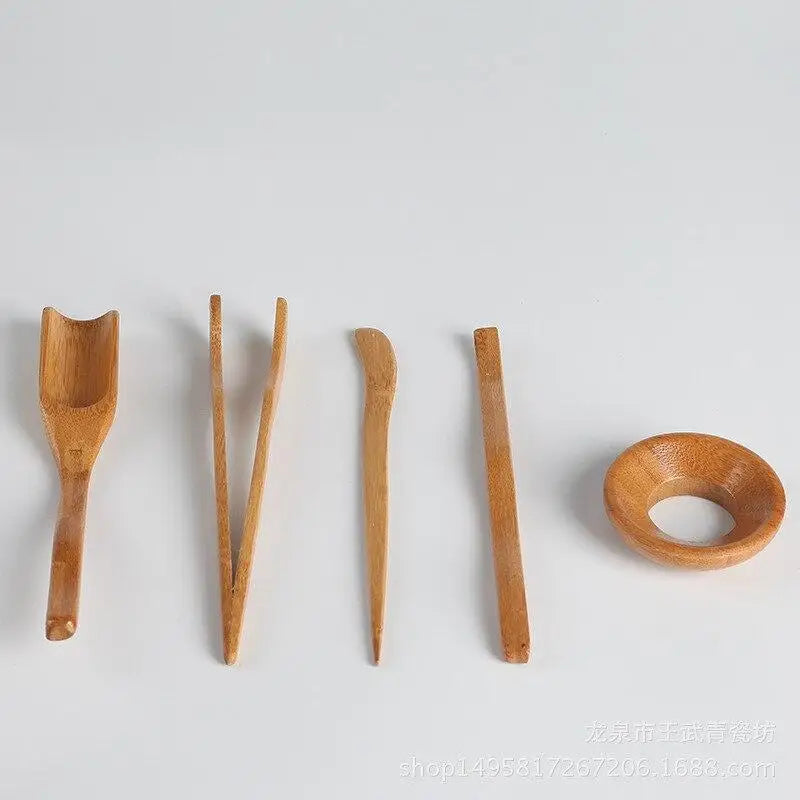 Set of Chinese Wooden Bamboo Tea Tools Set Ustensils