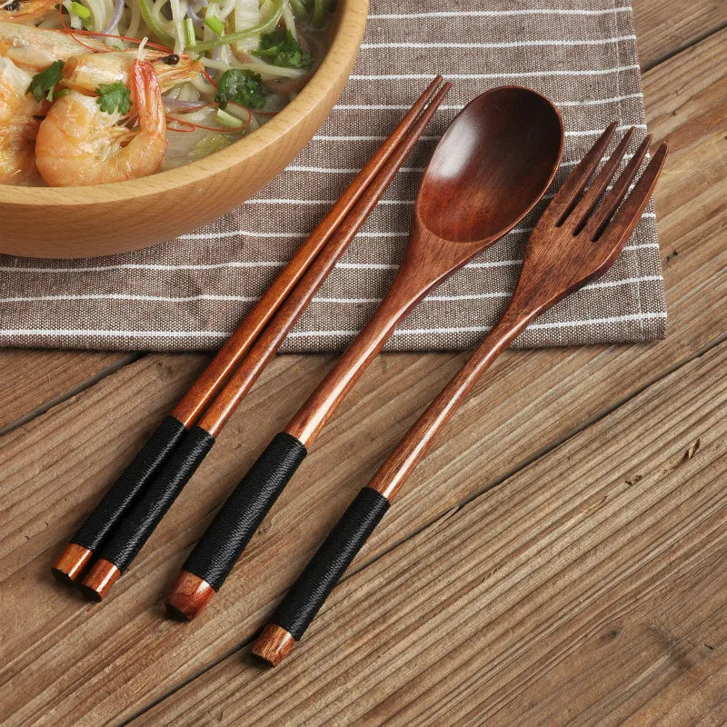 Handmade Japanese Natural Wood Chopstick Spoon