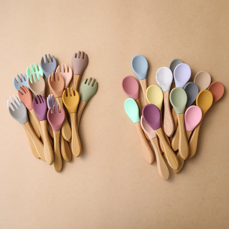 Baby Bamboo Fork Silicone Wooden