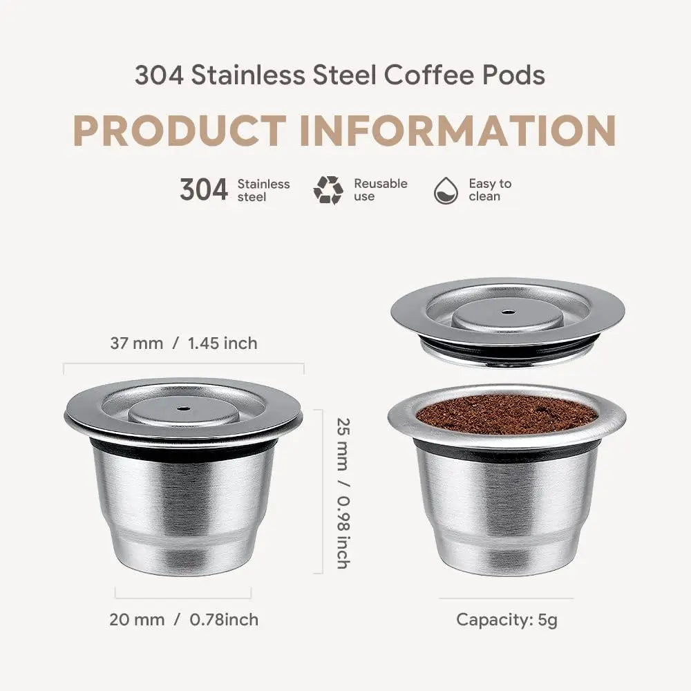 Nespresso Coffee Capsules Cup Stainless steel Refillable