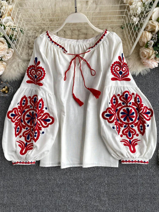 Women's Retro Blouse Style Embroidered