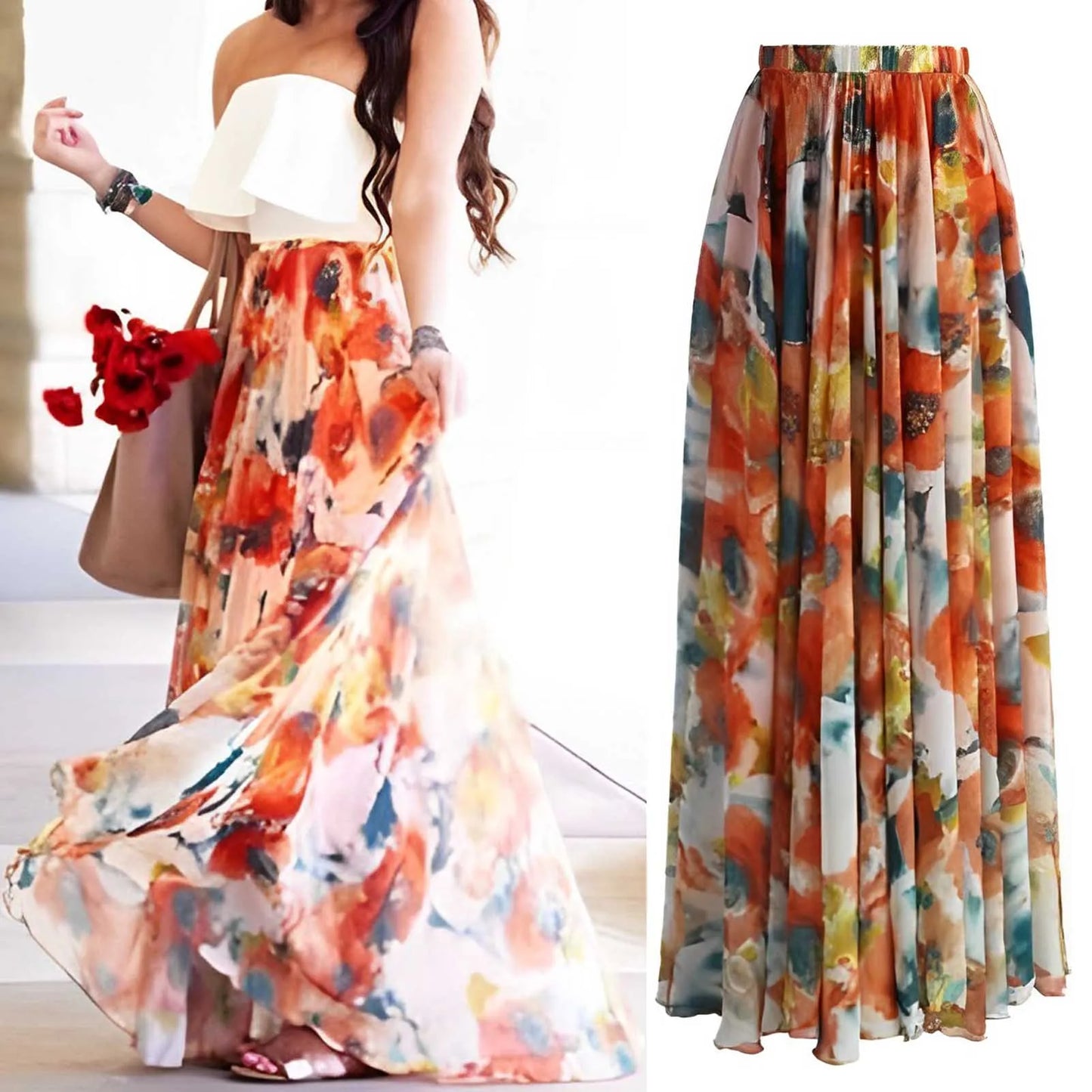 Hippie Printing Skirt