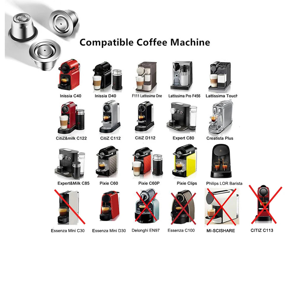 Nespresso Coffee Capsules Cup Stainless steel Refillable