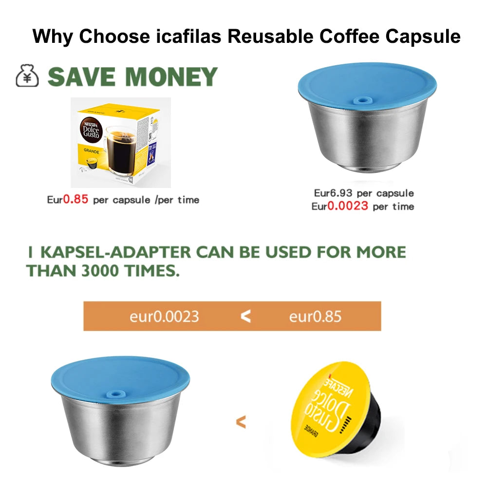 Coffee Filters Cup Refillable Reusable For Nescafe Dolce Gusto Crema