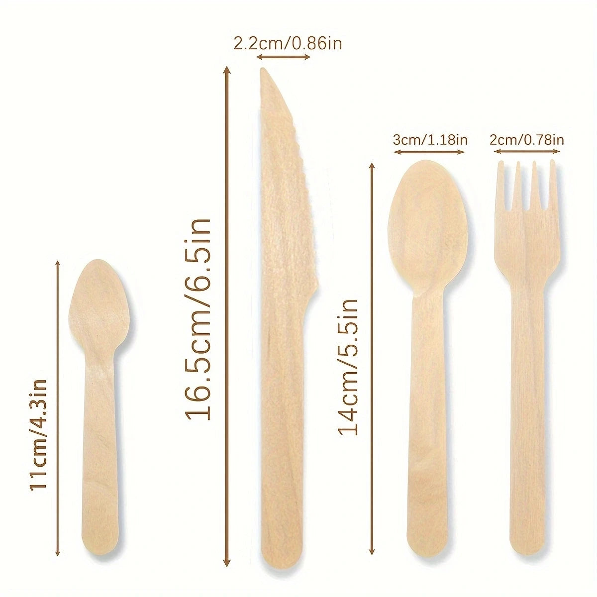 Party Disposable Wooden Tableware Set