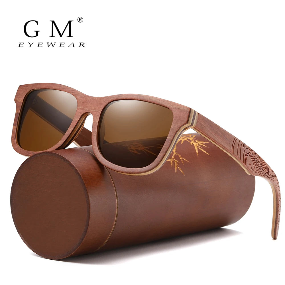 Natural Bamboo And Wooden Sunglasses  Polarized