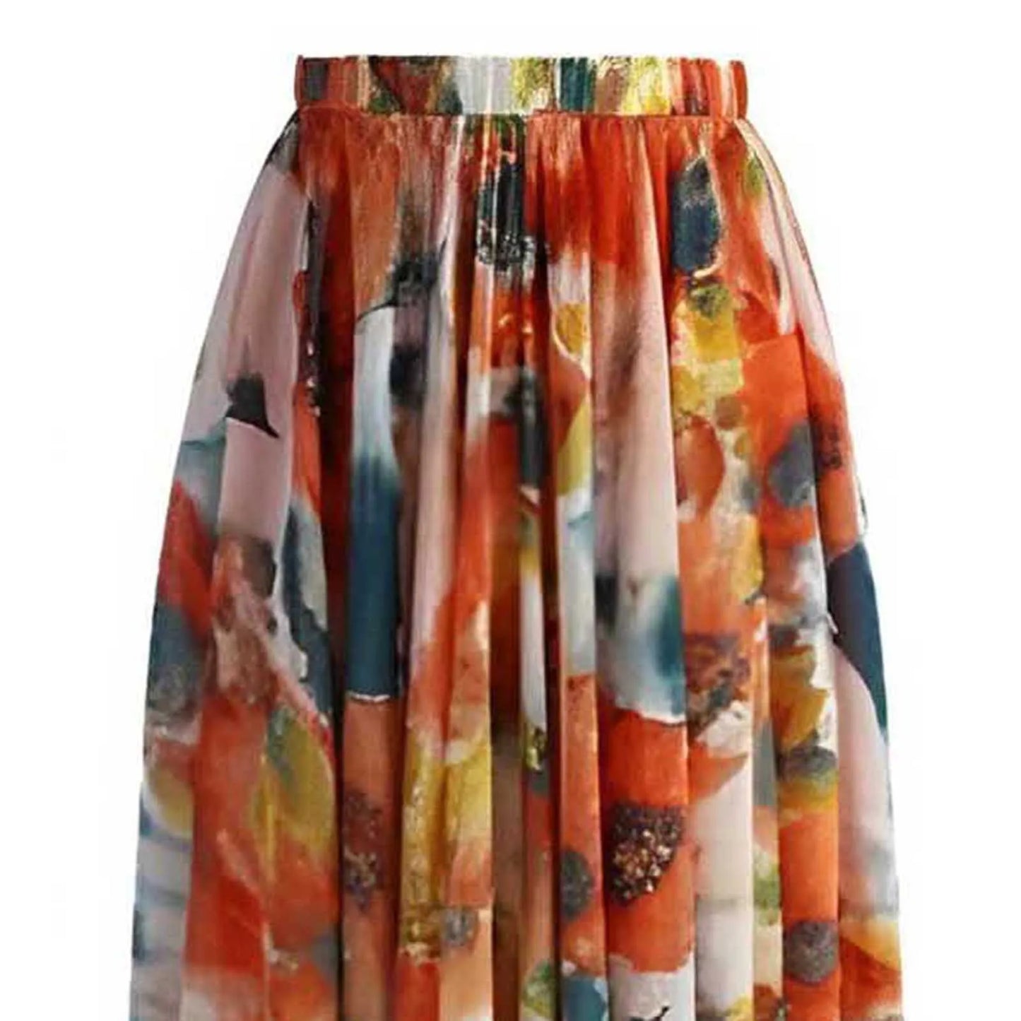 Hippie Printing Skirt Elasticized