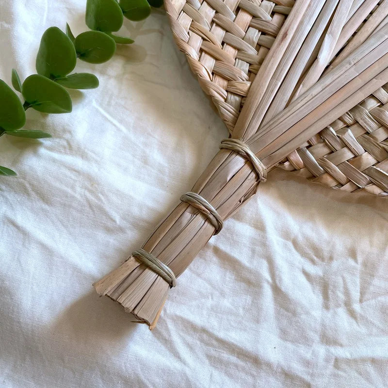 Handmade Woven Straw Fans Natural