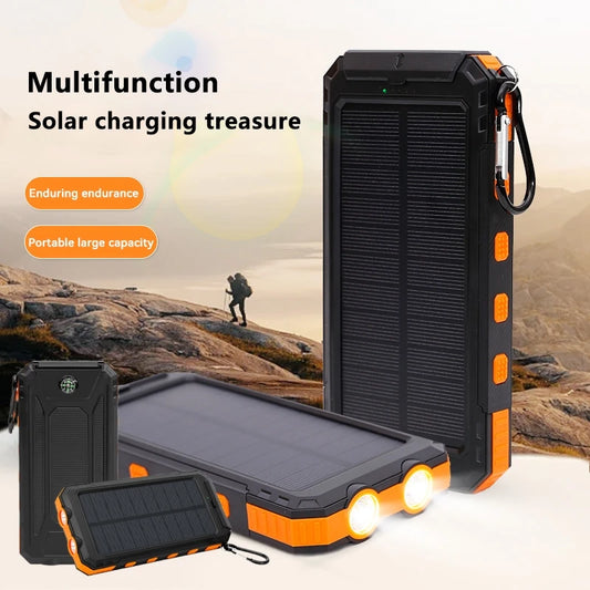 Solar Power Bank Outdoor Large Capacity Backup Power Portable With Compass Supply Rapid Charging