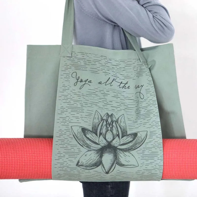 Durable canvas cotton yoga mat bag