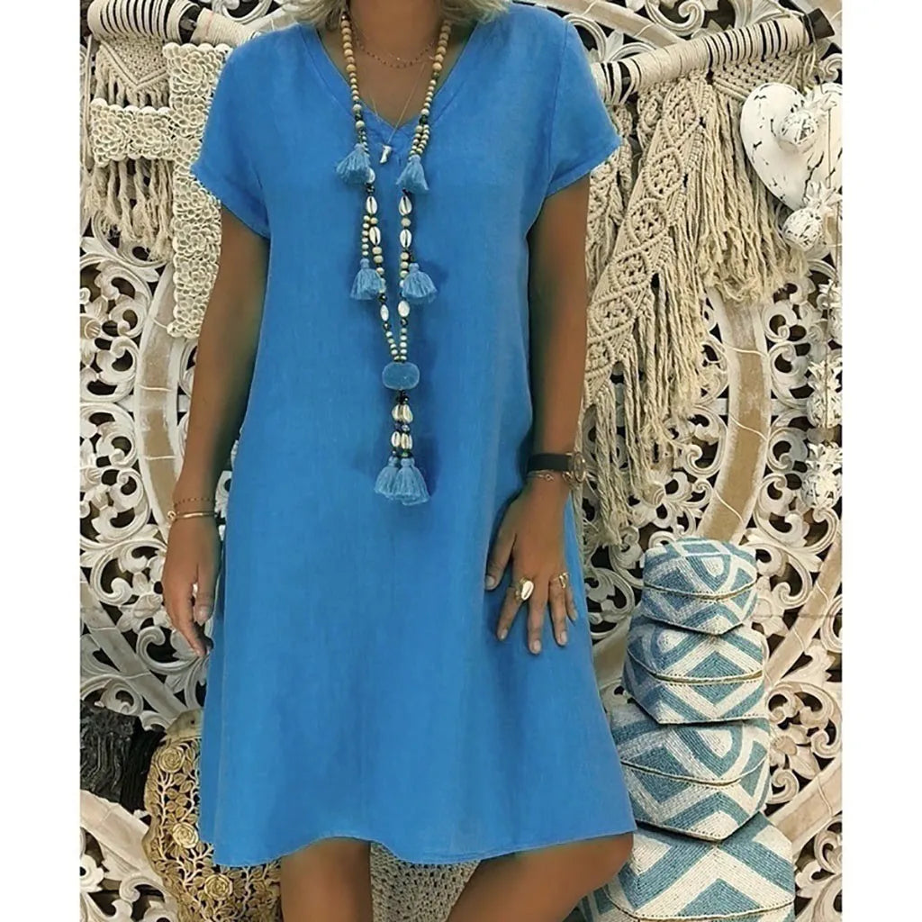 Bohemian Dress Short Sleeve