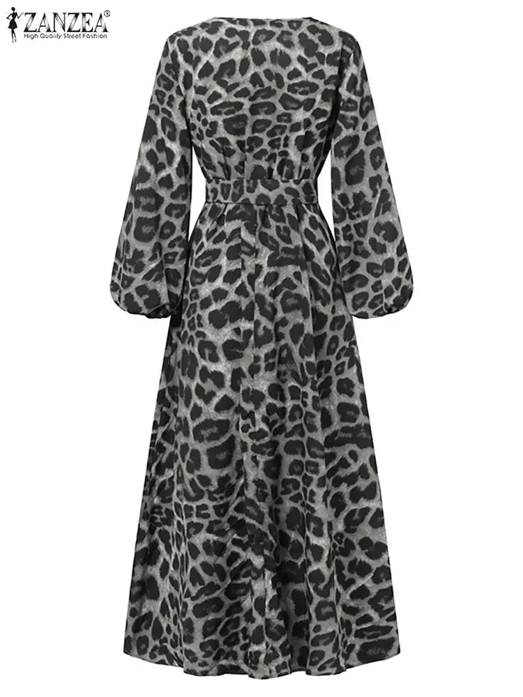 Long Sleeve Leopard Dress