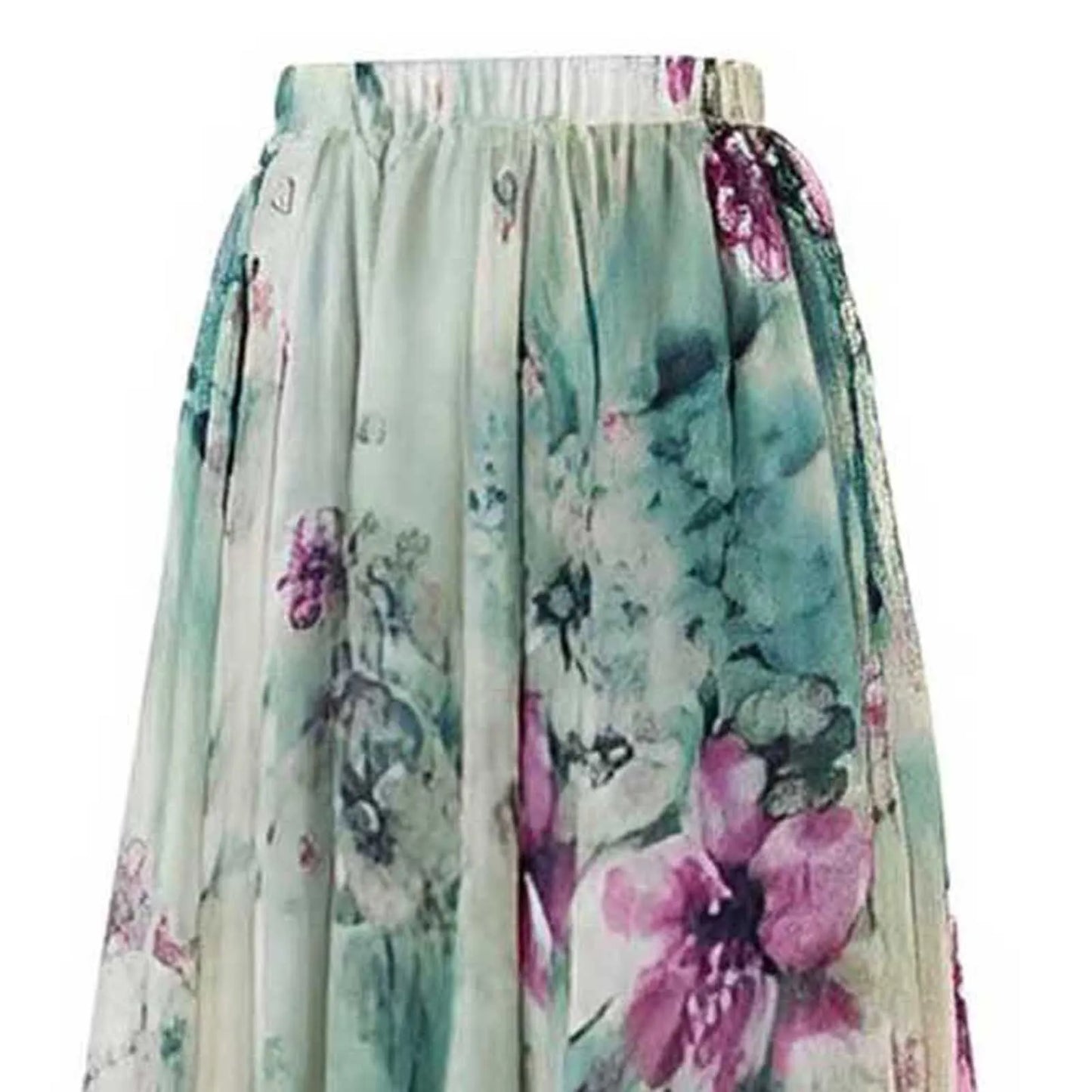 Hippie Printing Skirt Elasticized