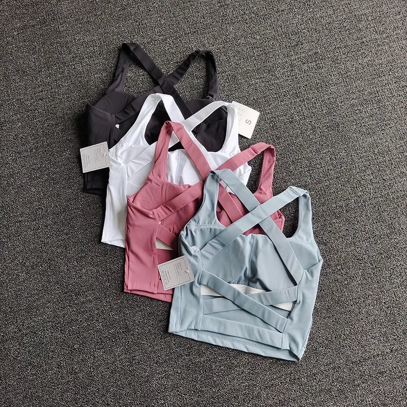 Cross Strap Sports Bra Seamless High Impact